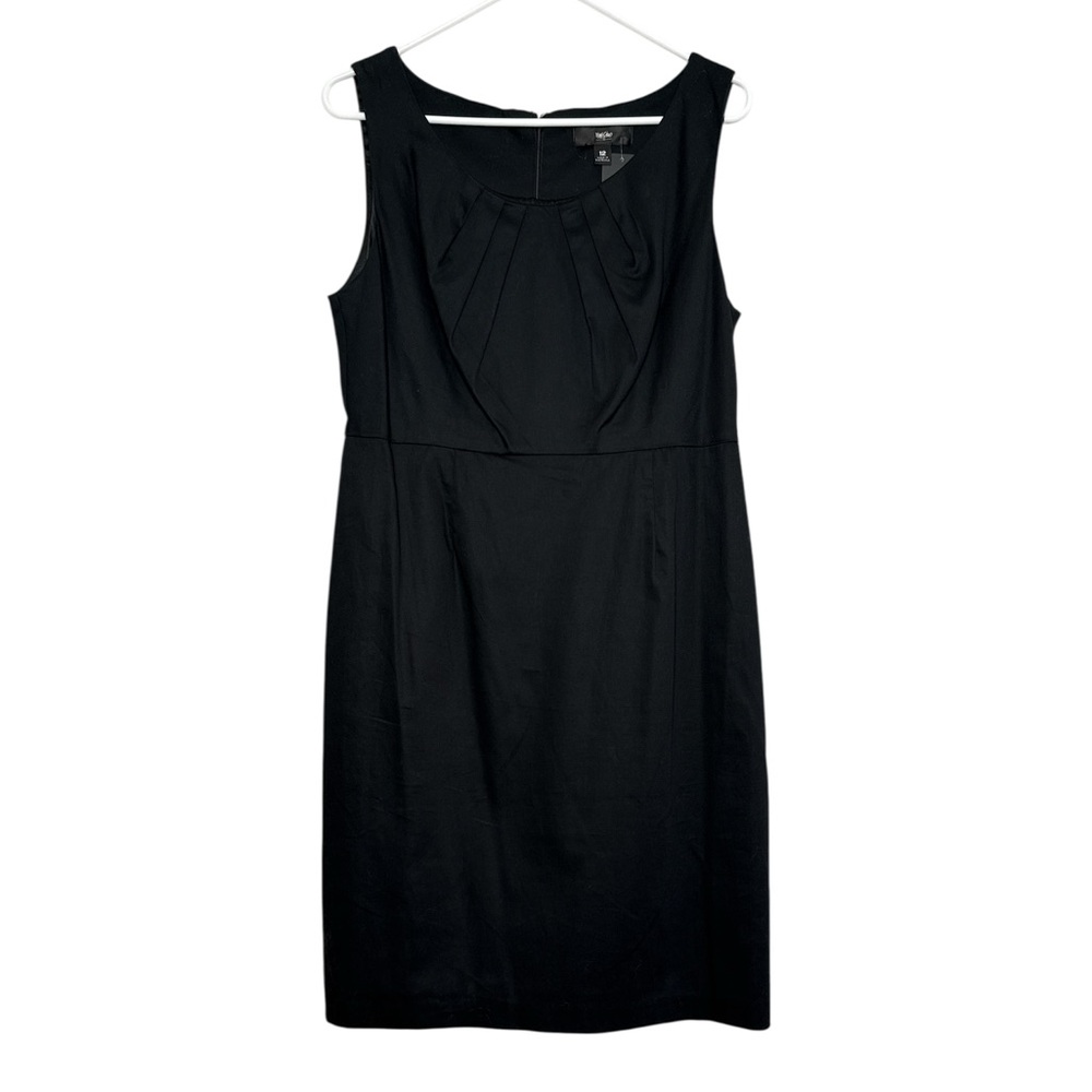 Mossimo Black Midi Sleeveless Pleated Black Shift Dress NWT Size 12